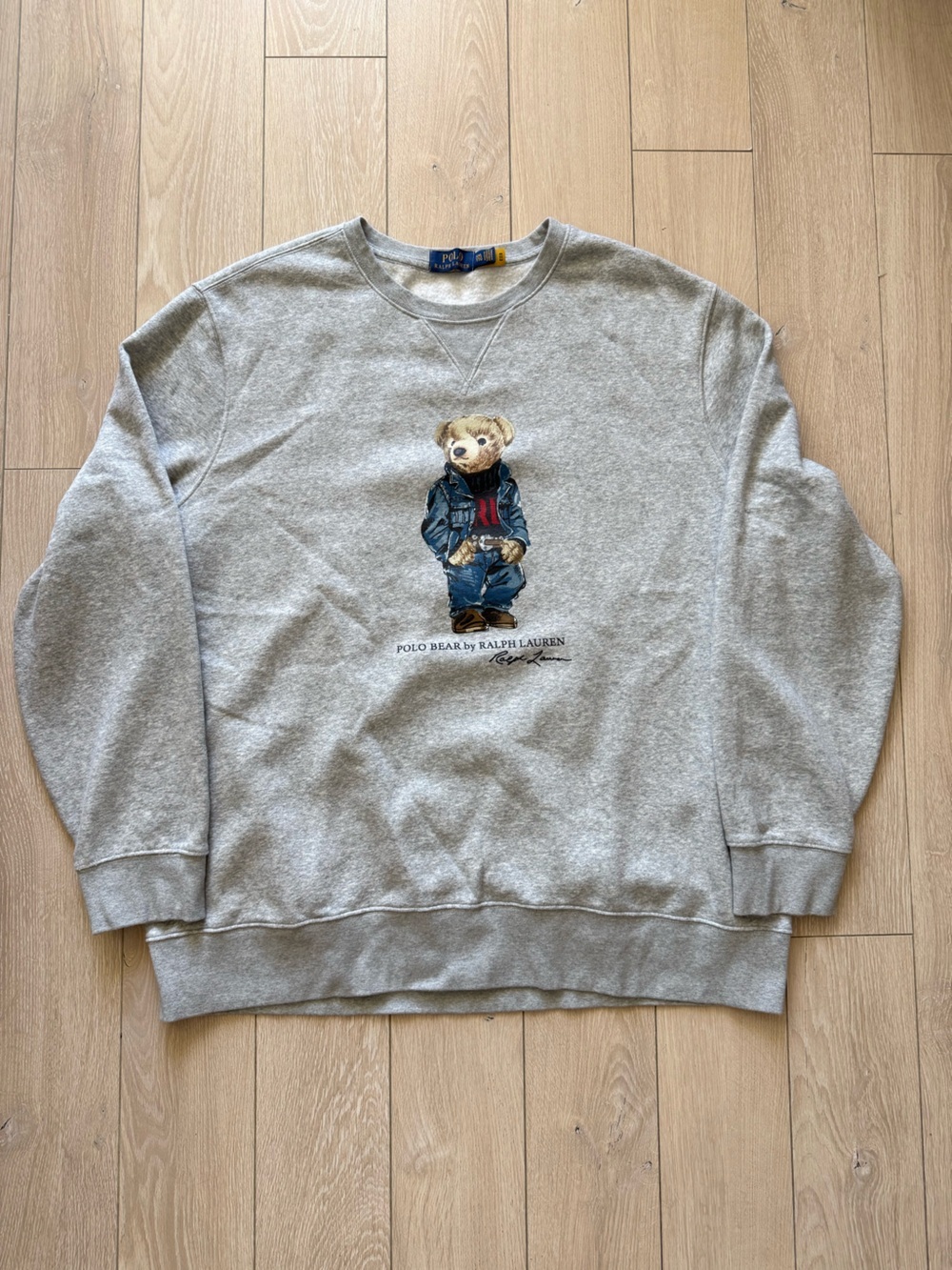 Ralph Lauren Polo Bear Gray Sweatshirt Denim Polo Bear Version Size 2XL, XXL Men